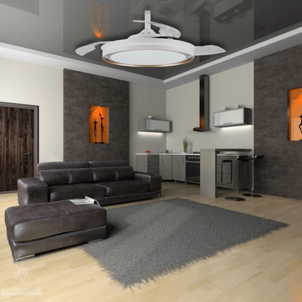 Ventilador de Teto Retrátil LED c/ Controle Remoto - Imagem 8
