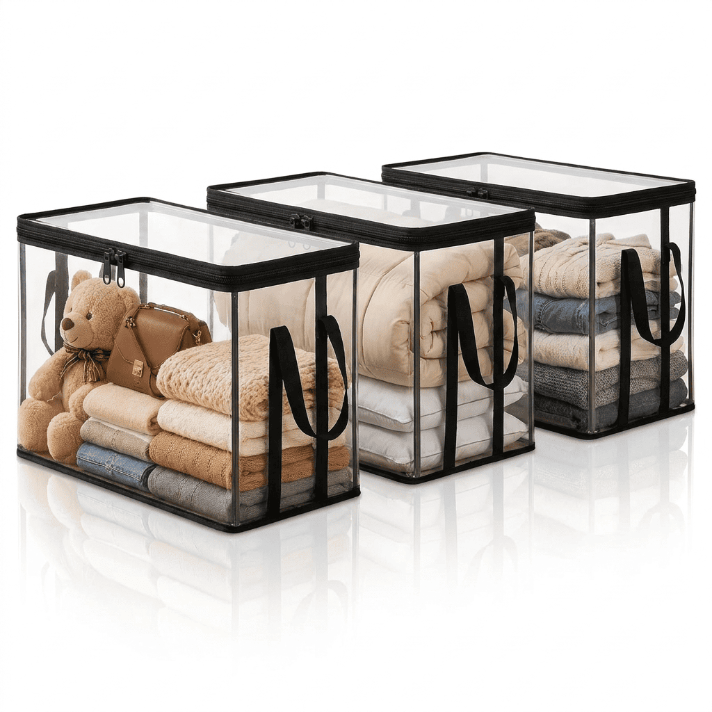 Kit Com 3 Organizadores Transparente Multiuso de 100L - Imagem 1
